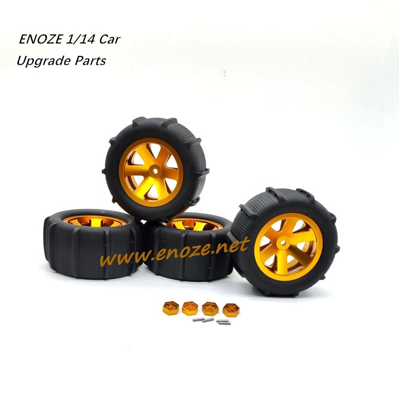 Enoze 001E RC Car Upgrade Parts Metal Beach Wheels-Gold